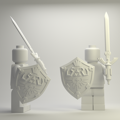 l1.png Fichier STL BOUCLIER ET ÉPÉE DE MAÎTRE ZELDA POUR LEGO・Modèle à imprimer en 3D à télécharger