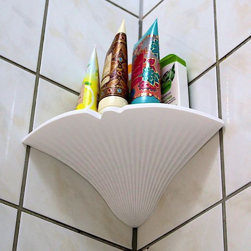 Greek Style Bathroom Shelf | Elegant 3D Printable STL Shower Shower Organizer - 3D model önizlemesi