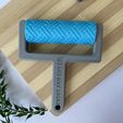 IMG_3269.jpg Cross Line Polymer Clay Texture Roller - Criss Cross Seamless Pattern STL for Clay Earrings & Jewelry Making