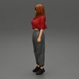 Girl-0006.jpg Attractive Woman Wearing Off Shoulder sneakers and pants 3D Print Model