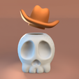 5.png Skull with Hat - Halloween