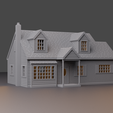 Render1.png N Scale House 'The Centerpoint' 1:160 Scale STL files