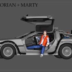 1.jpg MARTY MCFLY DELORIAN BACK TO THE FUTURE FIGURINE MINIATURE