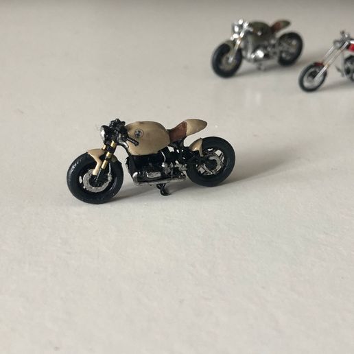 🏍️ 1/64 bmw r100 cafe racer custom hotwheels・ STL File for ・Cults