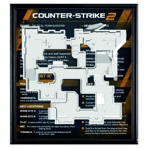 🌬️ Dust II Map - 3D Printed Wall Art | Counter-Strike 2・ 3MF File for ...