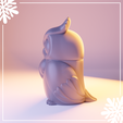 Owl-Jar-3-by-polydraw-3D.png Winter Owl Jar- print in place- free supports