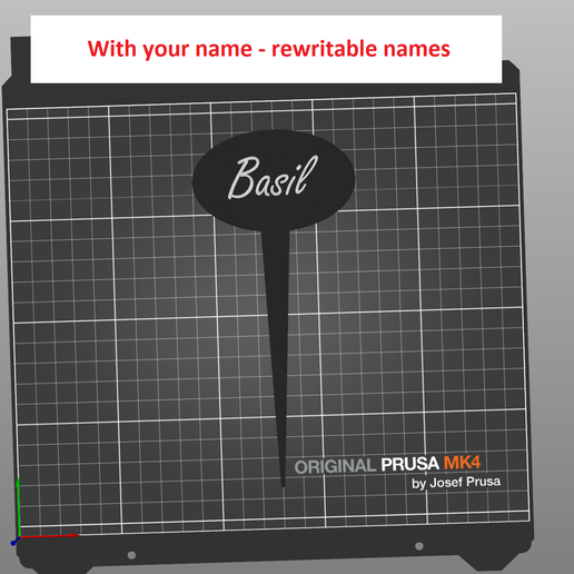 Plant marker, Garden stake - with your name - rewritable names