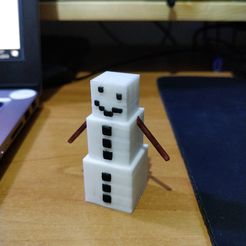 IMG_20190130_132727.jpg Free STL file Minecraft Snow Golem・3D printer design to download
