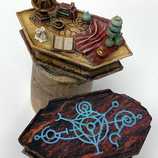 NecroTables_Painted.jpg Conjunto de mesa arcana do Necromante x3 terreno de masmorra