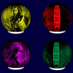 1.jpg STL file lamp sphere lithophanie thor・3D print object to download