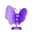 butterfree_pose_1_with_stand.stl Pokemon - Caterpie, Metapod and Butterfree with 2 poses (Pre Supported)