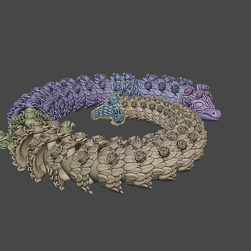 Articulated Rose Dragon 3D model
