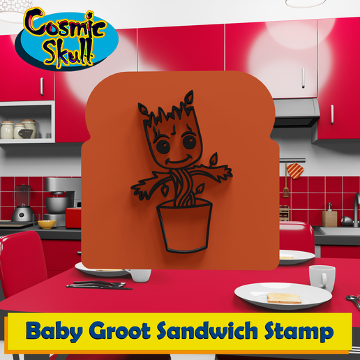 Baby Groot Sandwich Stamp 3D model