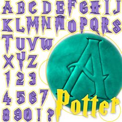 Portada.jpg Harry Potter alphabet cookie cutter and stamps- CAPS - letters numbers signs!