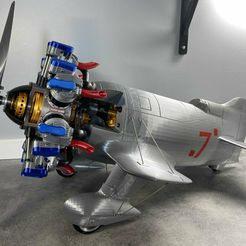 20200927092801.jpg Free 3D file Gee Bee R2 with radial 7 cylinders engine・3D print model to download