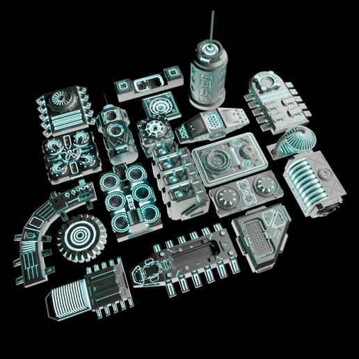 41-60-i1.png 🟢 20x Sci-Fi Greebles, Greeblies pour Dioramas et Présentoirs de Figurines #3