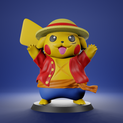 Frontal.png Файл STL ПИКАЧУ Х ЛУФФИ - ПОКЕМОН Х ОНЕПИ・3D-печатная модель для загрузки