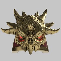 glowing-eyes-demon-head.jpg Download free STL file Demon space marine shoulder pad • Template to 3D print, Titanoalfa