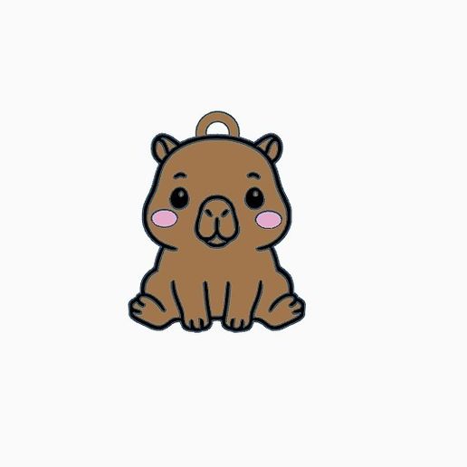 CAPIBARA KEYCHAIN KEYCHAIN 3D model