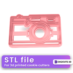 Photo-camera-travel-cookie-cutter.png Appareil photo Emporte-pièce de voyage STL