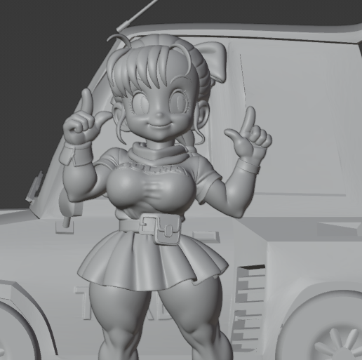 Bulma Chibi - Dragon Ball - 3D model önizlemesi