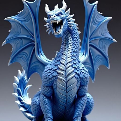 🐉 Fantasy Dragon 3D Model - Winged Dragon Creature Sculpt・ STL File for ...