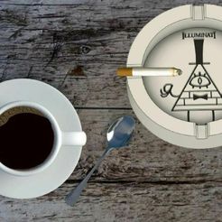Preview.jpg Archivo STL Cenicero Illuminati・Design para impresora 3D para descargar