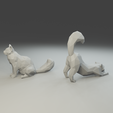 5.png Low polygon Maine Coon cat 3D print model  in two poses