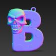 Skull-Themed-B-Letter-Keychain-3D-Print-File-6.jpg Skull-Themed "B" Letter Keychain 3D Print File