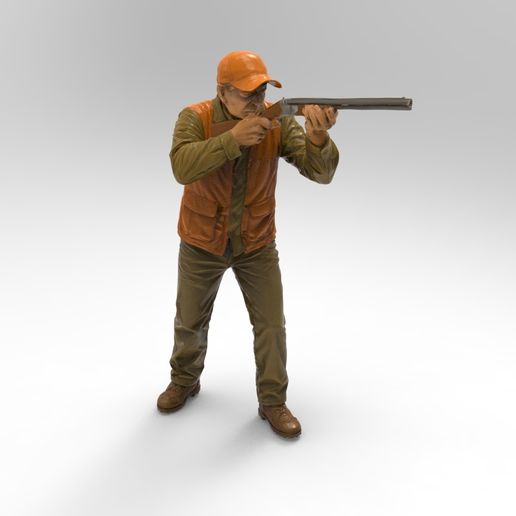 Hunter Standing Aiming Rifle 1/32 Scale – Shooting Pose Figure for Dioramas