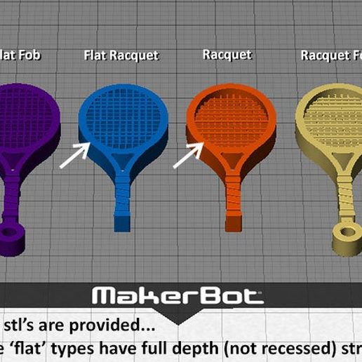 6d84aca465b447e0995387a15571ce9d_display_large.jpg Download free STL file Tennis Racquet Key FOB • 3D printing design, Muzz64