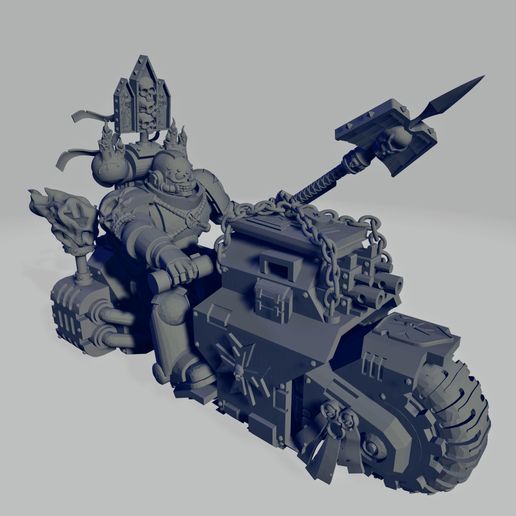 Dark Crusader Angry Priests of Death on Ride Out Bike