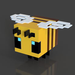 bee2-v3.png Archivo STL gratis Minecraft Bee fácil・Plan para descargar y imprimir en 3D
