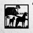 Caballo-C4-e-hijo-granero-mockup.jpg Horse C4 and son barn - Wall Art