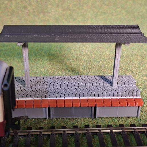 H0 Single Edge Platform Roof Module1 4colors FDM