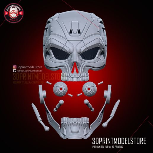 🎃 Terminator Zero Mask - Cosplay Halloween Helmet・ 3D File for 3D ...