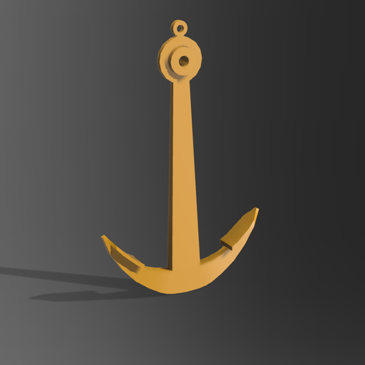 Anchor earring 3D model
