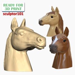 Horse-Bust-1200x1200.jpg Horse Bust 3D printable model