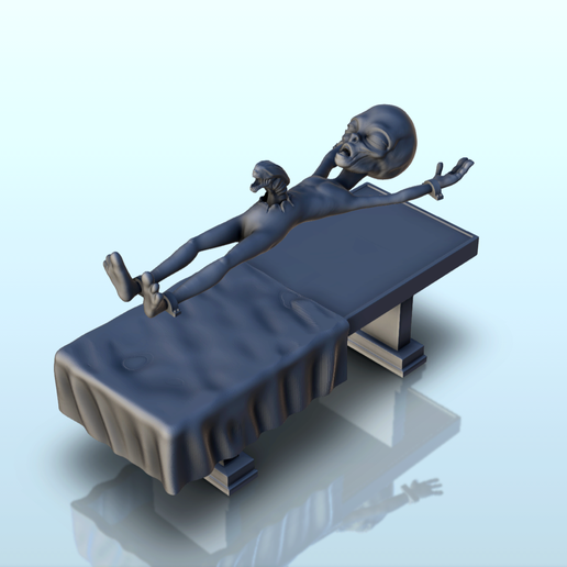 76.png Alien on operating table with baby-alien (11) (+ pre-supported version & rounded base) - SF Warhordes ET extraterrest Confrontation