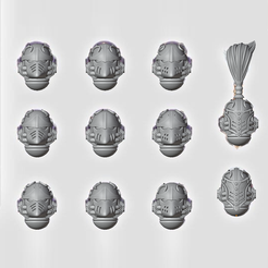 1.png STL file SODOMITES IN CERAMITE helmets for new heresy・3D printer model to download