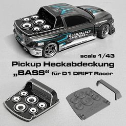 Master-Pic-BASS.jpg STL file Pickup rear cover "BASS" for D1 DR!FT Racer・Model to download and 3D print