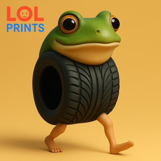 Boneca Ambalabu - Frog with rim body Italian brainrot style 3D model