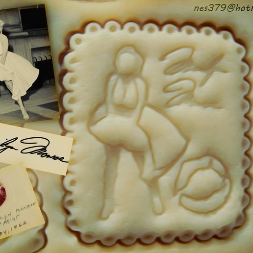 A.jpg Descargar archivo OBJ Cookie cutter Marilyn Monroe • Diseño imprimible en 3D, nes379
