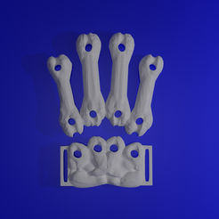 sq12.png Download free STL file Bone Finger Back and Wrist Plate Update. • Model to 3D print, LittleTup