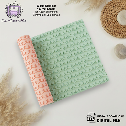 Christmas Lights Clay Texture Roller, Holiday Embossing (Digital Download) #096