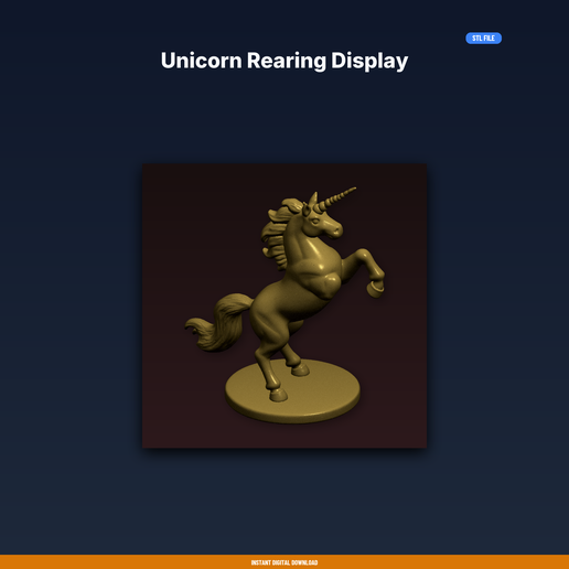 Unicorn Rearing Display - 3D Printable STL File