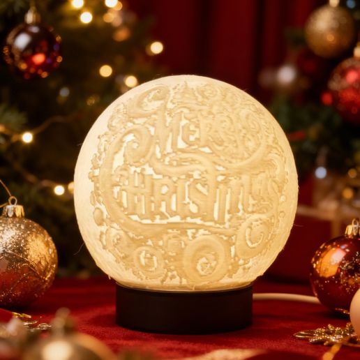 Black-Text,-No-BG-6.jpeg 🎅 Santa Christmas Lithophane Globe (4-Image Edition) – STL + Base | Full Commercial Licence