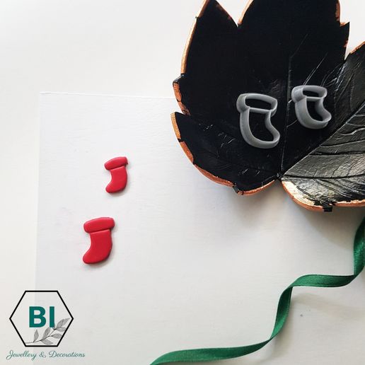 Polymer Clay Cutter Christmas Boots 3D model