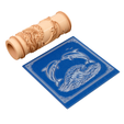 z2.png Dolphin Wave Texture Roller STL File – Ocean Scene Design for Clay, Pottery & Fondant