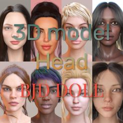изображение_viber_2022-09-06_18-43-13-479.jpg Fichier STL 8 Head bjd 3D doll / jointed doll / bjd doll / ooak / digital doll handmade / Printing・Plan imprimable en 3D à télécharger